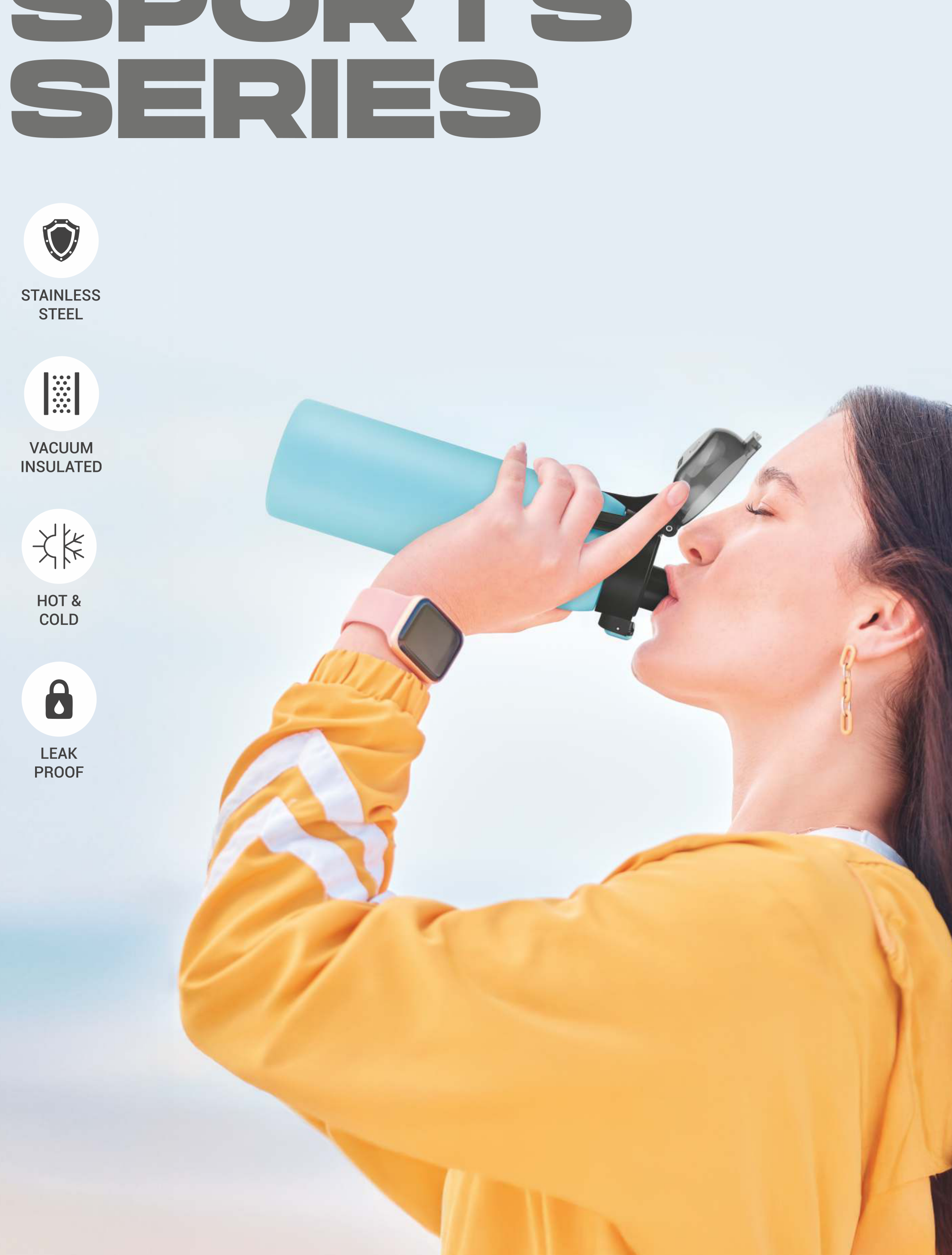 Milton Active Stainless Steel Sports Bottle