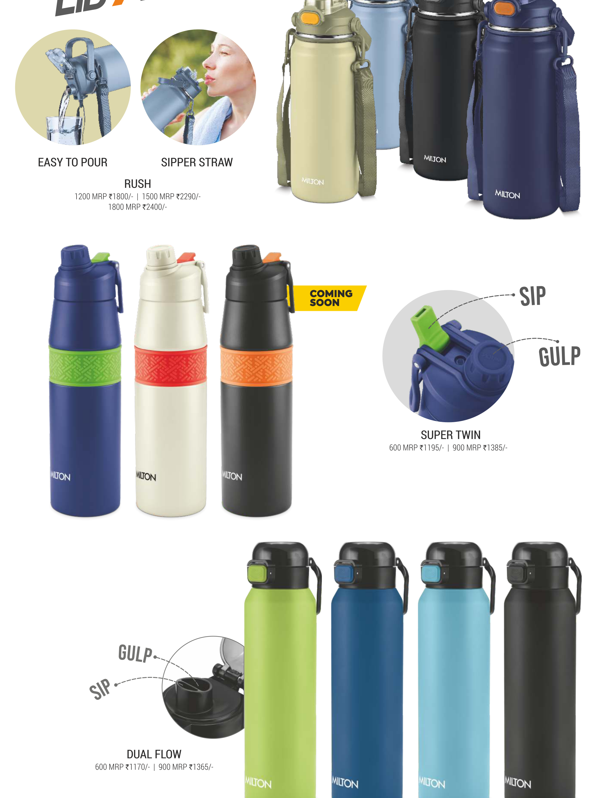 Milton Eco Steel Hydration Water Bottle 600ml