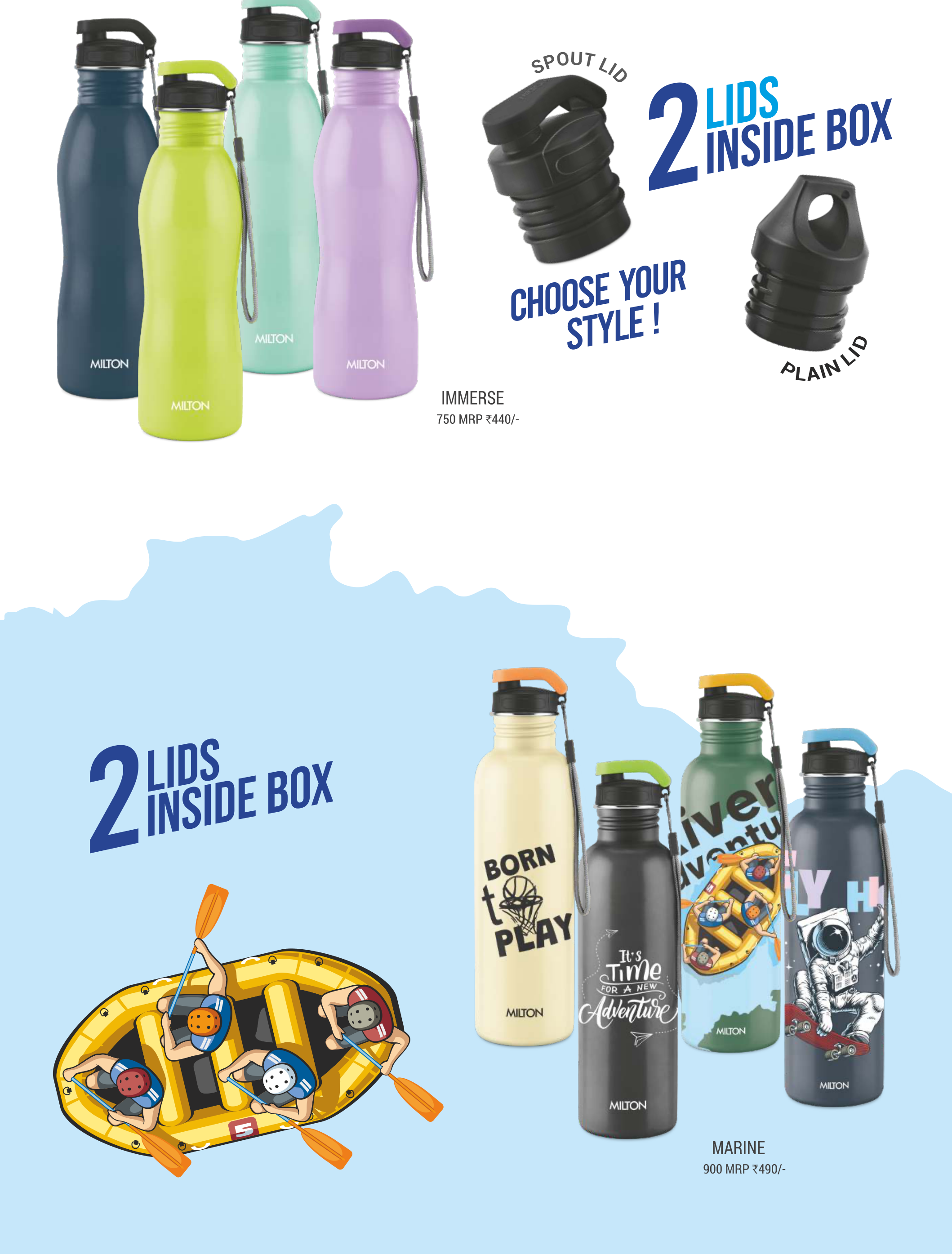 Milton Swift Steel Hydration Bottle 750ml