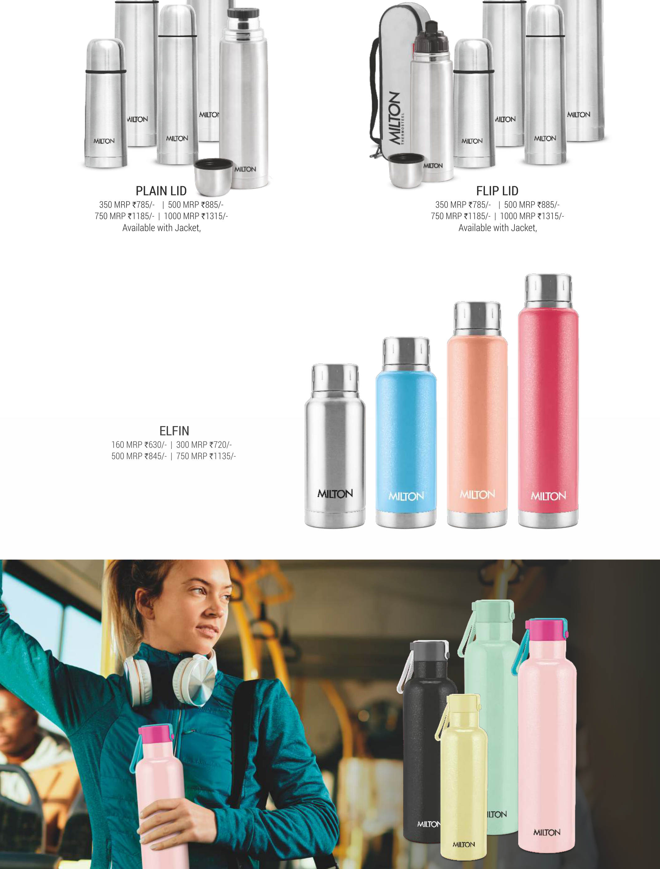 Milton Classic Steel Sipper Bottle 750ml