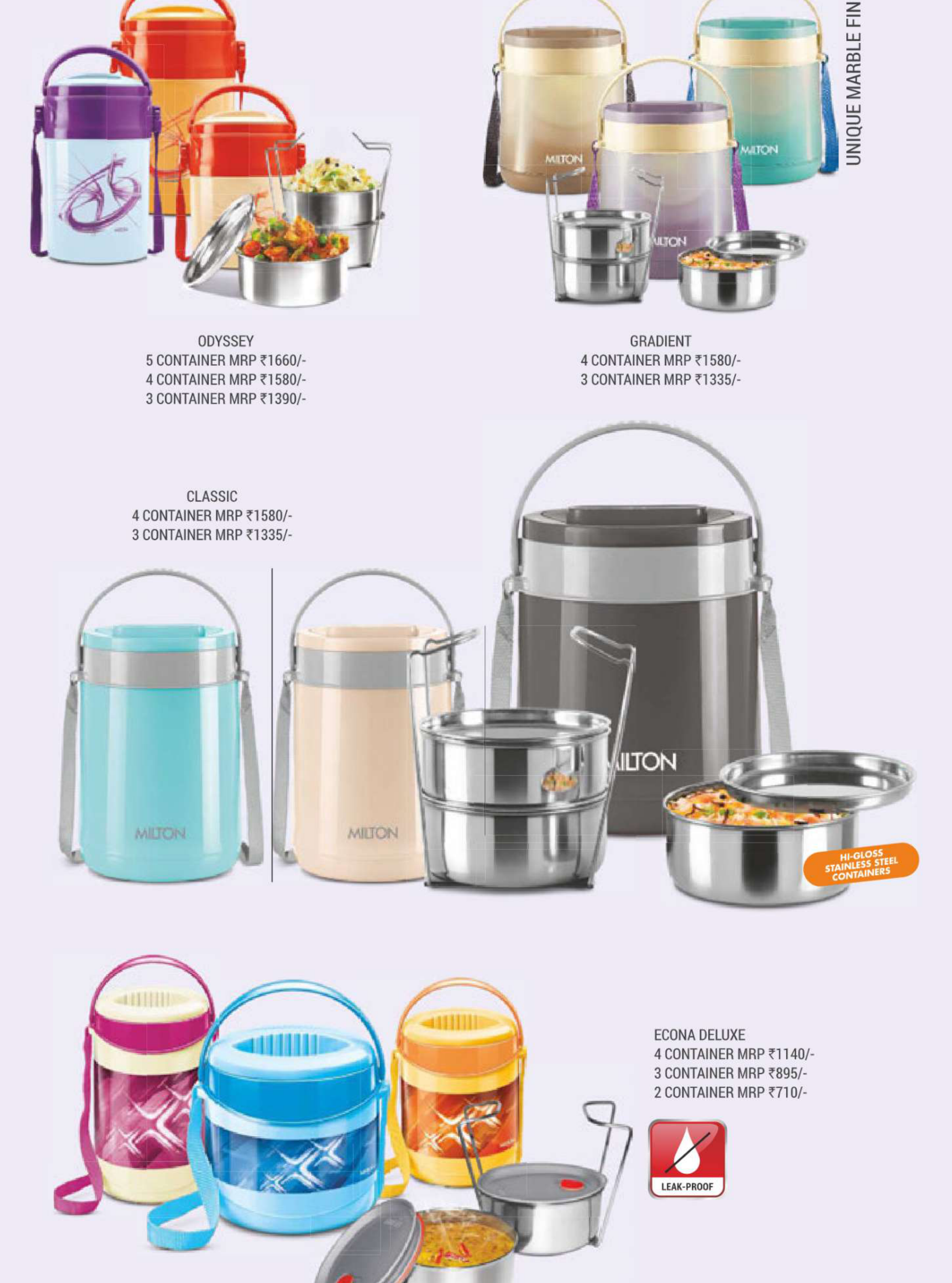 Milton Matrix Stainless Steel Lunch Carrier