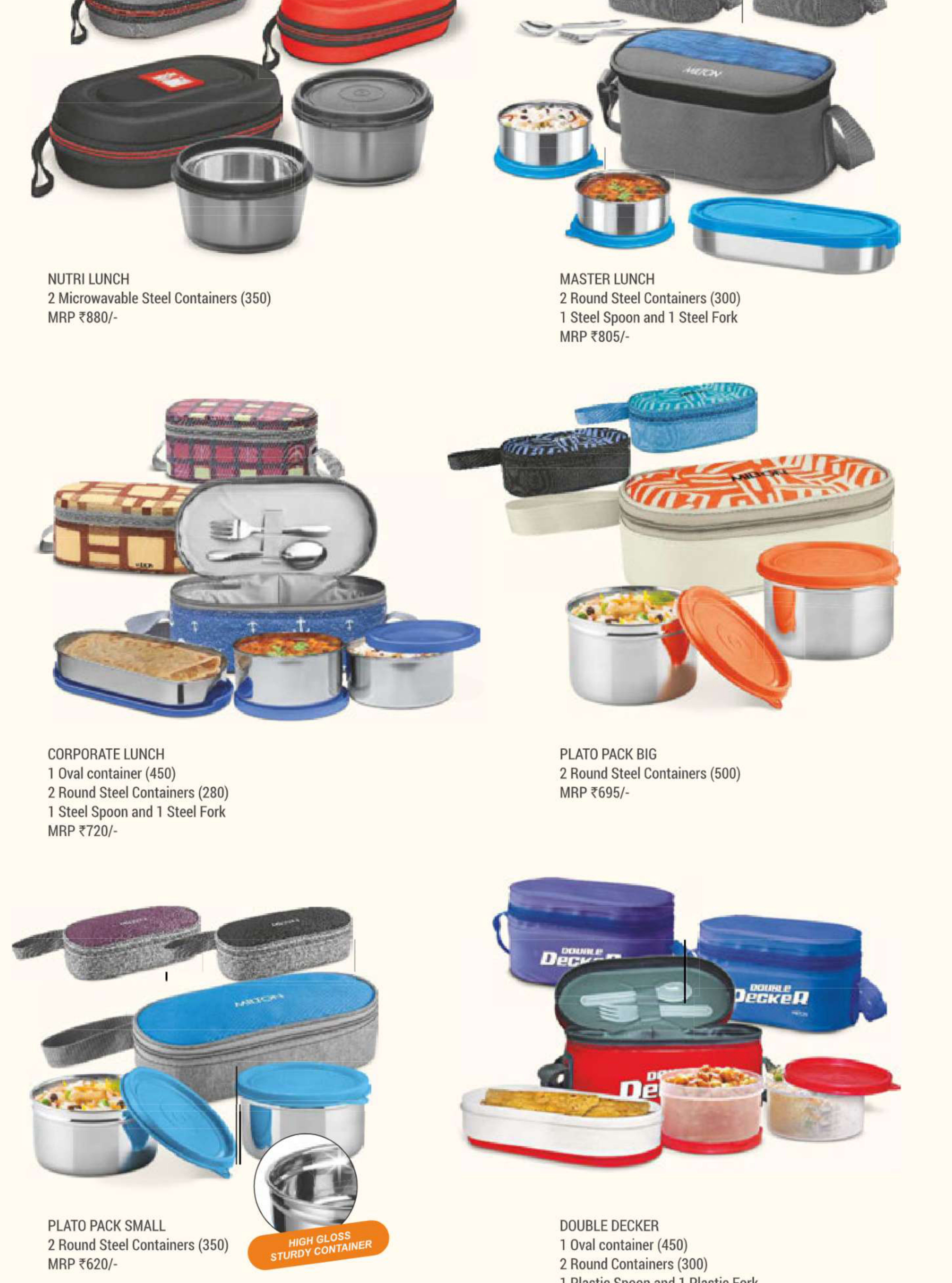 Milton Flare Stainless Steel Lunch Box 3 Set