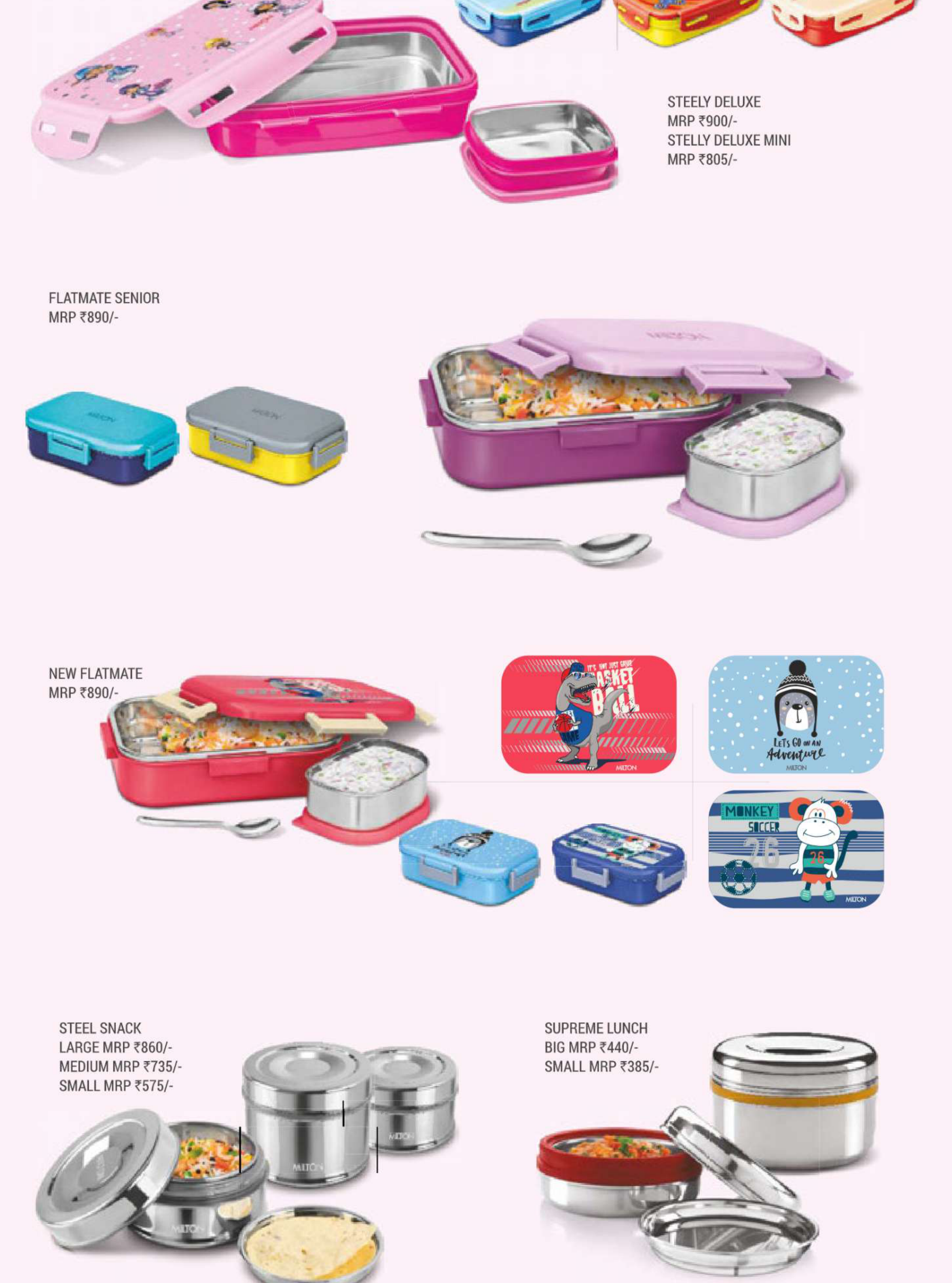 Milton Slimline Stainless Steel Lunch Box Set